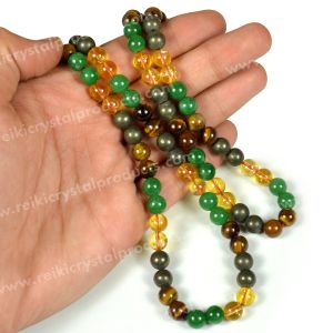 Wealth Combination 8 mm Round 108+1 Bead Mala energized by Reiki Grand Master