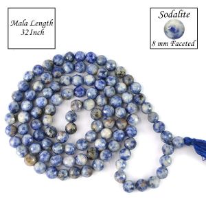 Sodalite 8 mm Faceted Bead Mala