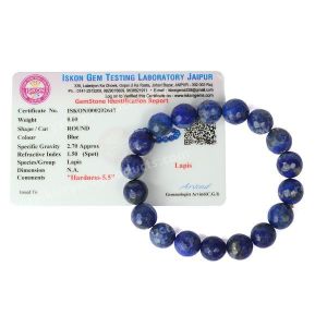 Certified Lapis Lazuli 10 mm Faceted Bead Bracelet 