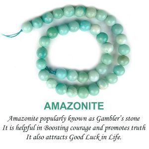 Amazonite 10 mm Round Loose Beads for Jewelery Making Bracelet, Necklace / Mala