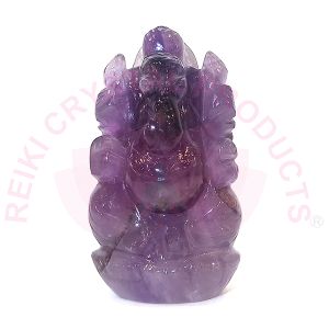 Natural Amethyst Ganesha Idol 2.5- to 3 Inch Approx (Color : Purple)