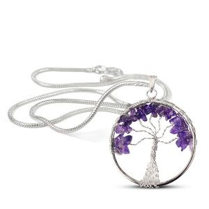 Amethyst Tree of Life Pendant with Chain