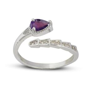 AAA Amethyst Gemstone Adjustable Ring for Women Girls
