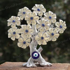 Big Evil Eye Tree for Home Decor Good Luck, Gift & Decorative Showpiece Silver Color