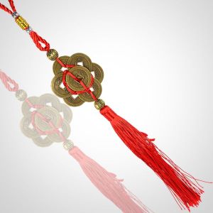 Fengshui 7 Coins Hanging with Red Strings for Good Fortune