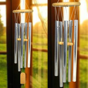Fengshui Wind Chimes Home Positive Energy Windchimes Silver (Color) Hanging Pipe Wind Chimes