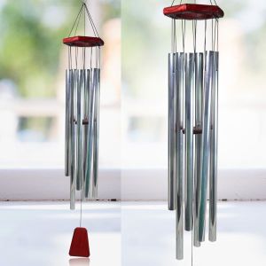  Fengshui Wind Chimes Home Positive Energy Wind Chimes Silver (Color) Hanging Pipe Wind Chimes for Home Decor
