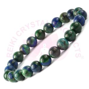 Natural Azurite 8mm Round Beads Bracelet