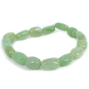 Natural Green Jade Tumble Beads Bracelet