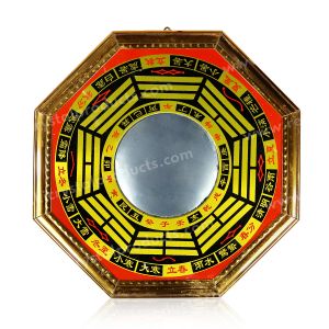 Feng Shui/Vastu/Baku Mirror/Pakua Mirror/Ba gua Mirror - Manipulates Out Side Negative Energy (Color : Multi)