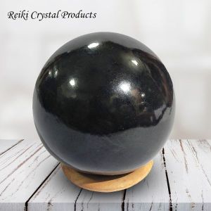 Black Agate Ball / Sphere for Reiki Healing / Grid and Vastu Correction