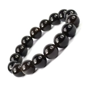 Black Obsidian 12 mm Round Bead Bracelet