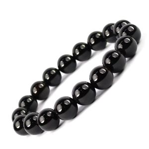 Black Onyx 12 mm Round Bead Bracelet