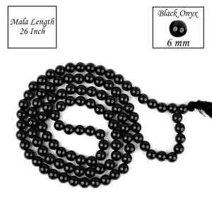 Black Onyx 6 mm 108 Round Bead Mala