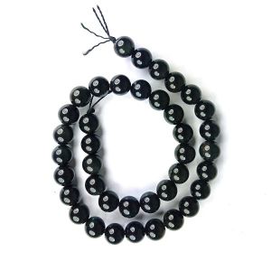 Black Onyx 10 mm Round Loose Beads for Jewelery Making Bracelet, Necklace / Mala