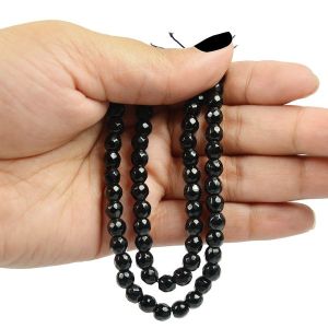 Black Onyx 6 mm Faceted Beads for Jewelery Making Bracelet, Necklace / Mala