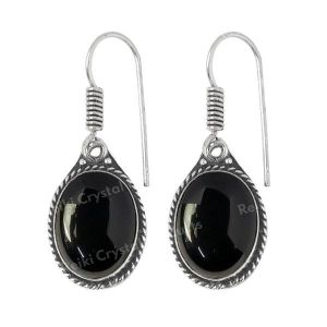 Black Onyx Crystal Stone Chip Earrings