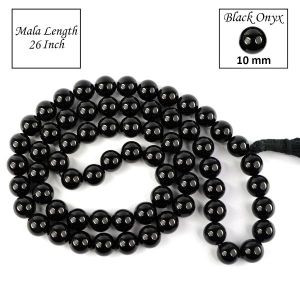 Black Onyx 10 mm Round Bead Mala