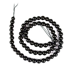 Black Onyx 6 mm Round Loose Beads for Jewelry Making Bracelet, Necklace / Mala