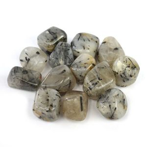 Black Rutile Quartz Tumble Stone