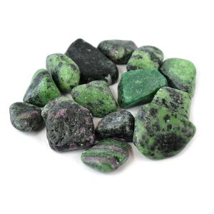 Black Spotted Green Zoisite Tumble Stone