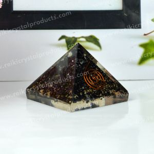 Black Tourmaline Orgone / Orgonite Pyramid 50 mm
