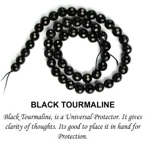 Black Tourmaline 8 mm Faceted Beads for Jewelry Making Bracelet, Necklace / Mala