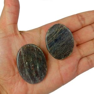 Blue Aventurine Worry -Palm Stone Oval Shape Cabochons Pack of 2 pc