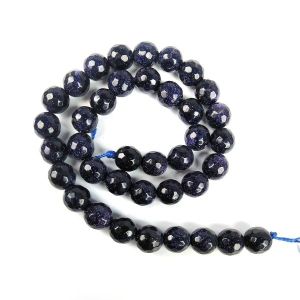 Goldstone Blue 10 mm Faceted Loose Beads for Jewelry Making Bracelet, Necklace / Mala