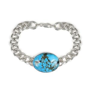 Natural Magnasite Gemstone Oval Shape Bracelet For Boys