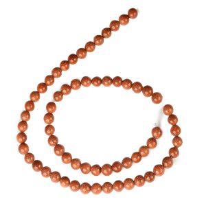 Goldstone Brown 6 mm Round Loose Beads for Jewelery Making Bracelet, Necklace / Mala