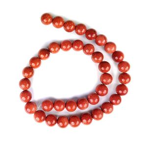 Goldstone Brown 10 mm Round Loose Beads for Jewelery Making Bracelet, Necklace / Mala