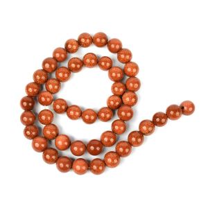 Goldstone Brown 8 mm Round Loose Beads for Jewelery Making Bracelet, Necklace / Mala