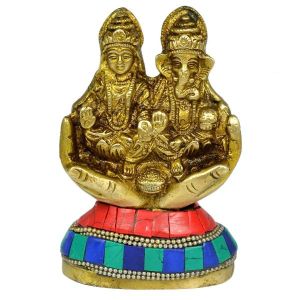 Brass laxmi Ganesha god for Home Decor, Gifting -400-450 Gram Approx 