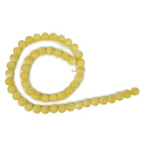 Yellow Calcite 8 mm Round Loose Beads for Jewelery Making Bracelet, Necklace / Mala