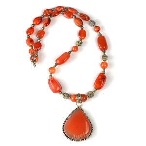 Carnelian Necklace With Pendant For Women