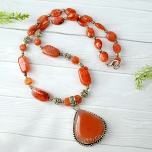 Carnelian Necklace With Pendant For Women