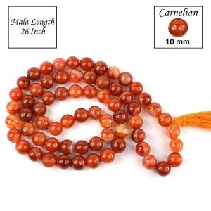 Carnelian 10 mm Round Bead Mala
