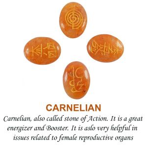 Carnelian Reiki Symbol Set 4 pcs