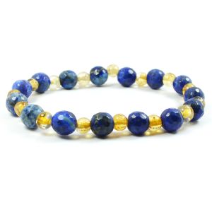 Citirne With Lapis Lazuli 8 mm Faceted Bead Bracelet