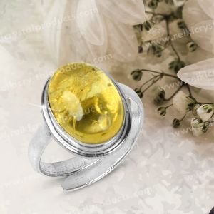 Natural Citrine Crystal Gemstone Adjustable Ring