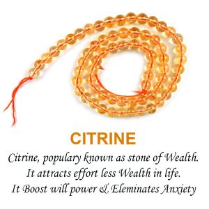 Citrine 6 mm Round Loose Beads for Jewelery Making Bracelet, Necklace / Mala