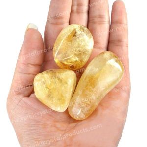 Natural Single Citrine Tumble Stone Weight 100 Gram Approx  (Color : Yellow)