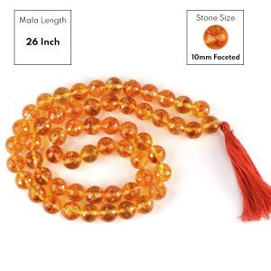 Citrine 10 mm Faceted Bead Mala