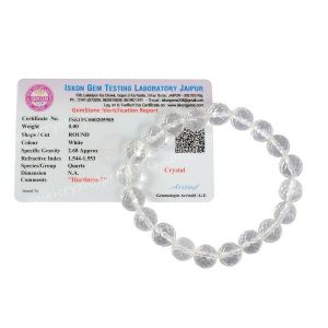 Certified Clear Quartz 10 mm Faceted Bead Bracelet