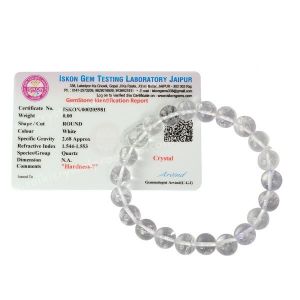 Certified Clear Quartz 10 mm Round Bead Bracelet