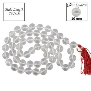 AAA Clear Quartz 10 mm Round Bead Mala