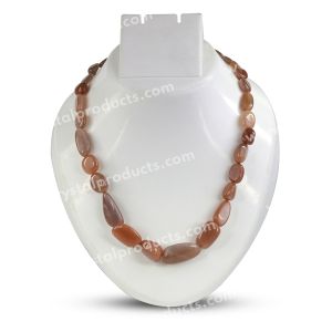 Natural Crystal Stone Coffee Moonstone Necklace for Women