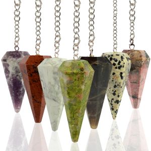 Six Faceted Dowser / Pendulum Pack of 5 Pc (Mix Stone)