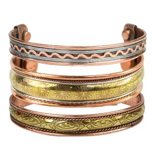 Metallic Adjustable Free Size Copper Kada / Bracelet Pack Of 3 pc